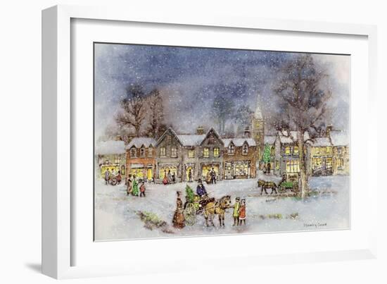 Village Street in the Snow-Stanley Cooke-Framed Giclee Print