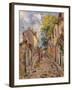 Village Street Scene-Alfred Sisley-Framed Giclee Print