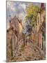 Village Street Scene-Alfred Sisley-Mounted Giclee Print