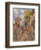 Village Street Scene-Alfred Sisley-Framed Giclee Print