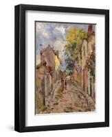 Village Street Scene-Alfred Sisley-Framed Giclee Print