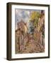 Village Street Scene-Alfred Sisley-Framed Premium Giclee Print