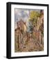 Village Street Scene-Alfred Sisley-Framed Premium Giclee Print