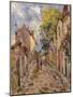 Village Street Scene-Alfred Sisley-Mounted Premium Giclee Print