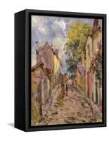 Village Street Scene-Alfred Sisley-Framed Stretched Canvas