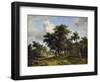 Village Street under Trees, about 1665-Meindert Hobbema-Framed Giclee Print