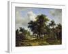 Village Street under Trees, about 1665-Meindert Hobbema-Framed Giclee Print