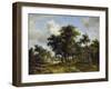 Village Street under Trees, about 1665-Meindert Hobbema-Framed Giclee Print