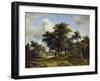 Village Street under Trees, about 1665-Meindert Hobbema-Framed Giclee Print