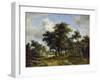 Village Street under Trees, about 1665-Meindert Hobbema-Framed Giclee Print