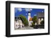 Village Street with Parish Church St. Peter and Paul in Oberammergau, Bavaria, Germany-null-Framed Art Print