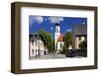 Village Street with Parish Church St. Peter and Paul in Oberammergau, Bavaria, Germany-null-Framed Art Print