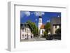Village Street with Parish Church St. Peter and Paul in Oberammergau, Bavaria, Germany-null-Framed Art Print