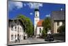 Village Street with Parish Church St. Peter and Paul in Oberammergau, Bavaria, Germany-null-Mounted Art Print