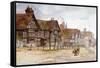 Village Street with Tudor Houses, C1864-1930-Anna Lea Merritt-Framed Stretched Canvas