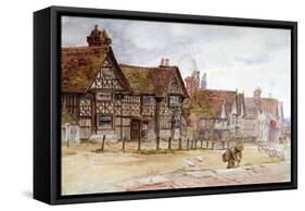 Village Street with Tudor Houses, C1864-1930-Anna Lea Merritt-Framed Stretched Canvas