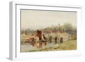 Village with Bridge-Henry George Hine-Framed Giclee Print