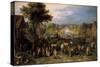 Village with Carts (Painting, 1607)-Jan the Elder Brueghel-Stretched Canvas