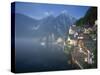 Village with Mountains and Lake, Hallstatt, Salzkammergut, Austria-Steve Vidler-Stretched Canvas