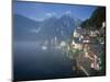 Village with Mountains and Lake, Hallstatt, Salzkammergut, Austria-Steve Vidler-Mounted Photographic Print