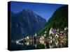 Village with Mountains and Lake, Hallstatt, Salzkammergut, Austria-Steve Vidler-Stretched Canvas