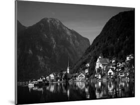 Village with Mountains and Lake, Hallstatt, Salzkammergut, Austria-Steve Vidler-Mounted Premium Photographic Print