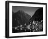 Village with Mountains and Lake, Hallstatt, Salzkammergut, Austria-Steve Vidler-Framed Photographic Print