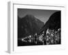 Village with Mountains and Lake, Hallstatt, Salzkammergut, Austria-Steve Vidler-Framed Photographic Print