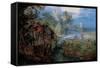 Village with Peasants and Animals-Jan Brueghel the Elder-Framed Stretched Canvas