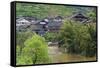 Village with river, Chengyang, Sanjiang, Guangxi Province, China-Keren Su-Framed Stretched Canvas