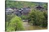 Village with river, Chengyang, Sanjiang, Guangxi Province, China-Keren Su-Stretched Canvas