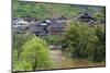 Village with river, Chengyang, Sanjiang, Guangxi Province, China-Keren Su-Mounted Photographic Print