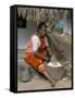 Village Woman Pounding Rice, Tamil Nadu, India-Occidor Ltd-Framed Stretched Canvas