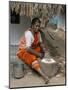 Village Woman Pounding Rice, Tamil Nadu, India-Occidor Ltd-Mounted Photographic Print