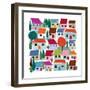 Village-Jenny Frean-Framed Giclee Print