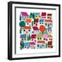 Village-Jenny Frean-Framed Giclee Print