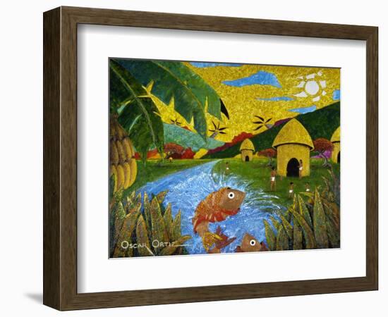 Village-Oscar Ortiz-Framed Giclee Print