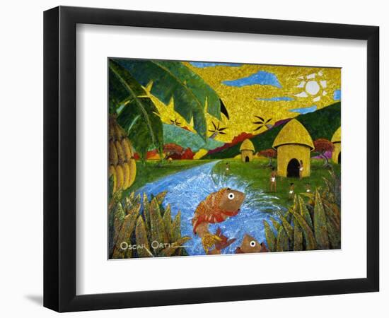 Village-Oscar Ortiz-Framed Giclee Print