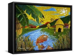 Village-Oscar Ortiz-Framed Stretched Canvas