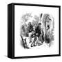 Villagers Going to Church on Sunday, London, 1872-null-Framed Stretched Canvas