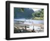 Villagers on Banks of Nam Tha River, a Tributary of the Mekong, South of Luang Nam Tha, Indochina-Richard Ashworth-Framed Photographic Print