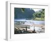 Villagers on Banks of Nam Tha River, a Tributary of the Mekong, South of Luang Nam Tha, Indochina-Richard Ashworth-Framed Photographic Print