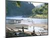 Villagers on Banks of Nam Tha River, a Tributary of the Mekong, South of Luang Nam Tha, Indochina-Richard Ashworth-Mounted Photographic Print