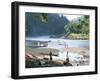 Villagers on Banks of Nam Tha River, a Tributary of the Mekong, South of Luang Nam Tha, Indochina-Richard Ashworth-Framed Photographic Print
