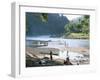 Villagers on Banks of Nam Tha River, a Tributary of the Mekong, South of Luang Nam Tha, Indochina-Richard Ashworth-Framed Photographic Print