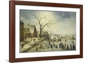 Villagers on the Ice-Pieter Brueghel the Younger-Framed Premium Giclee Print