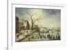 Villagers on the Ice-Pieter Brueghel the Younger-Framed Premium Giclee Print