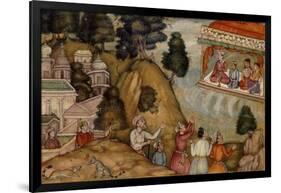 Villagers Paying Homage to a Man and His Family Seated on a Garlanded Verandah, C.1585-null-Framed Giclee Print