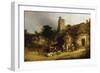 Villagers with their Animals outside the Plough Inn-William Shayer-Framed Giclee Print