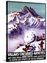 Villars, Switzerland - Naughty Gnomes Making Giant Snowball Poster-Lantern Press-Stretched Canvas